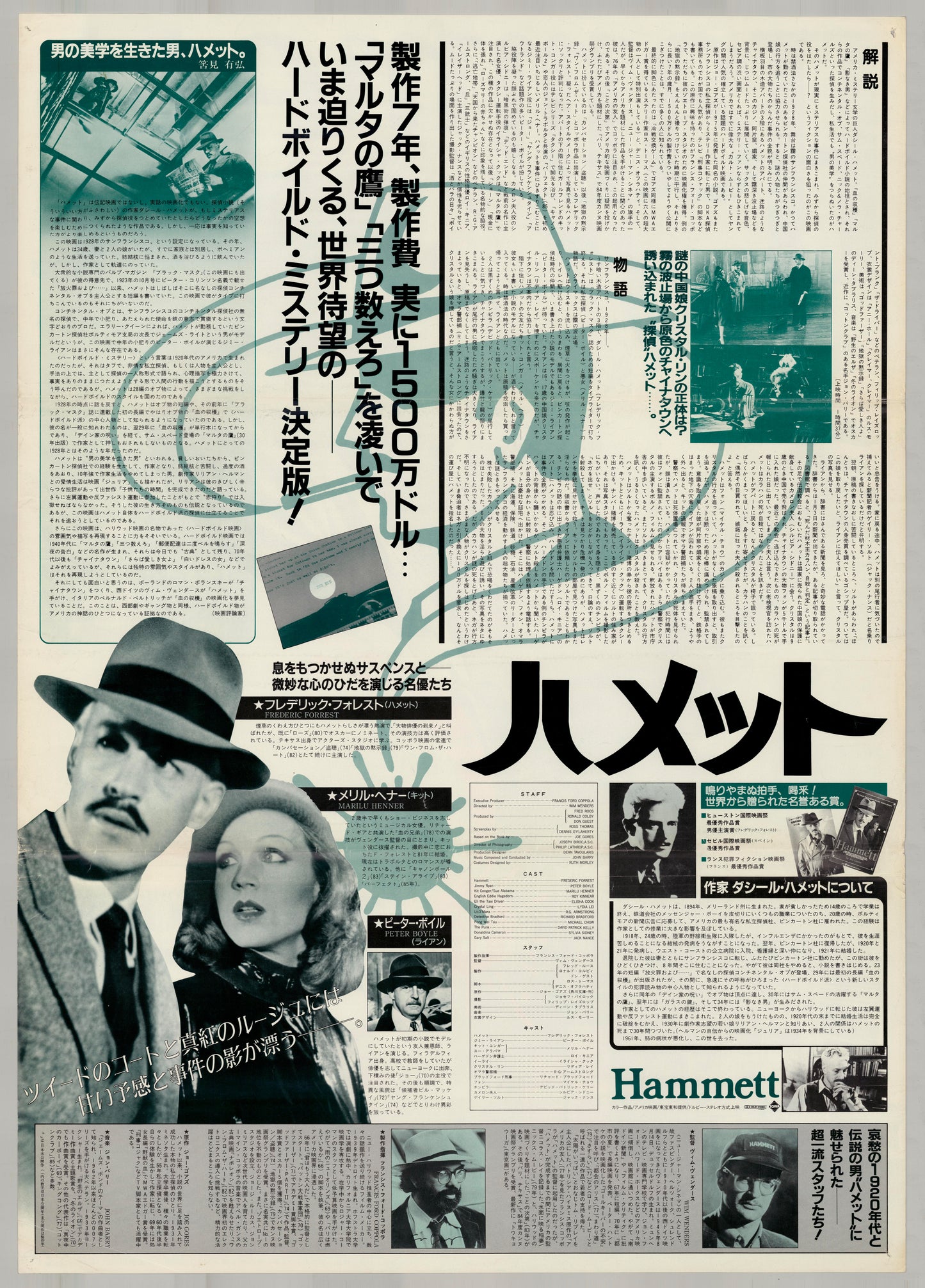 Hammett (Original Japanese release, 1985, B2, 51x73cm)