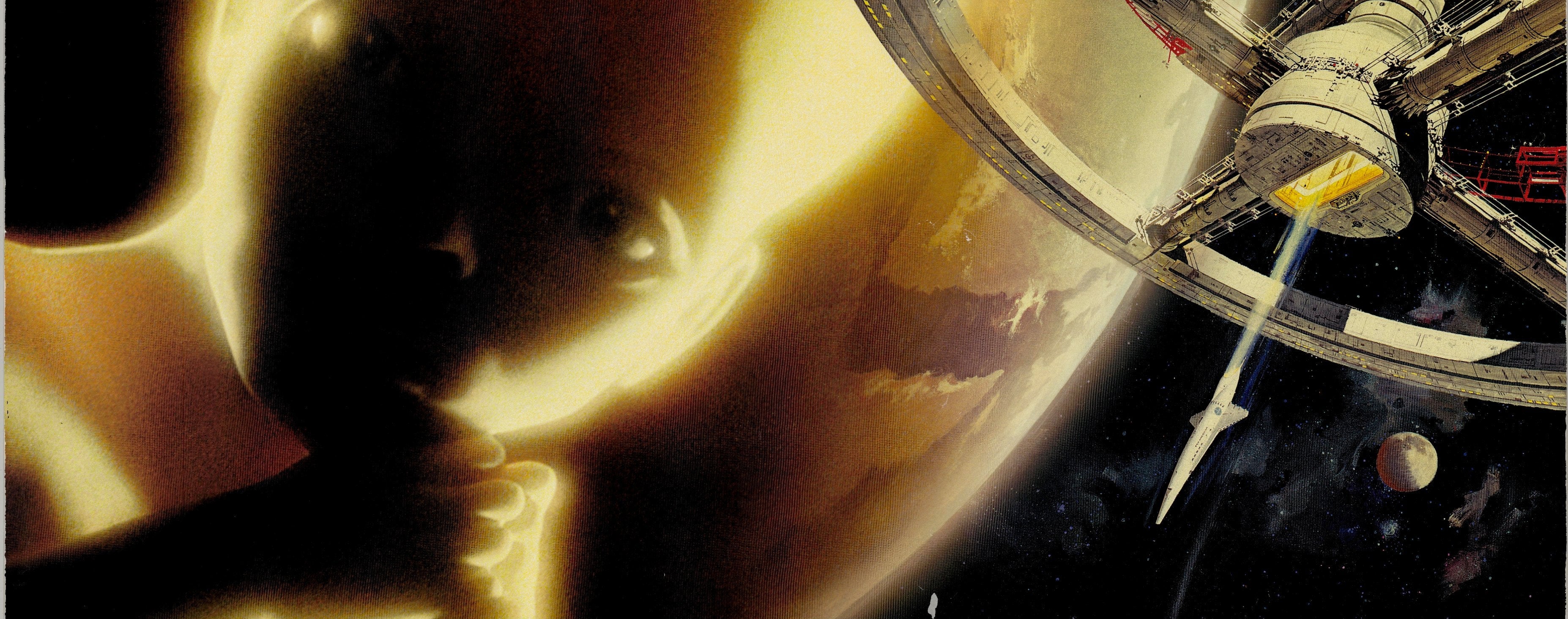 Movie poster for '2001: A Space Odyssey' with a space-themed design and Japanese text.