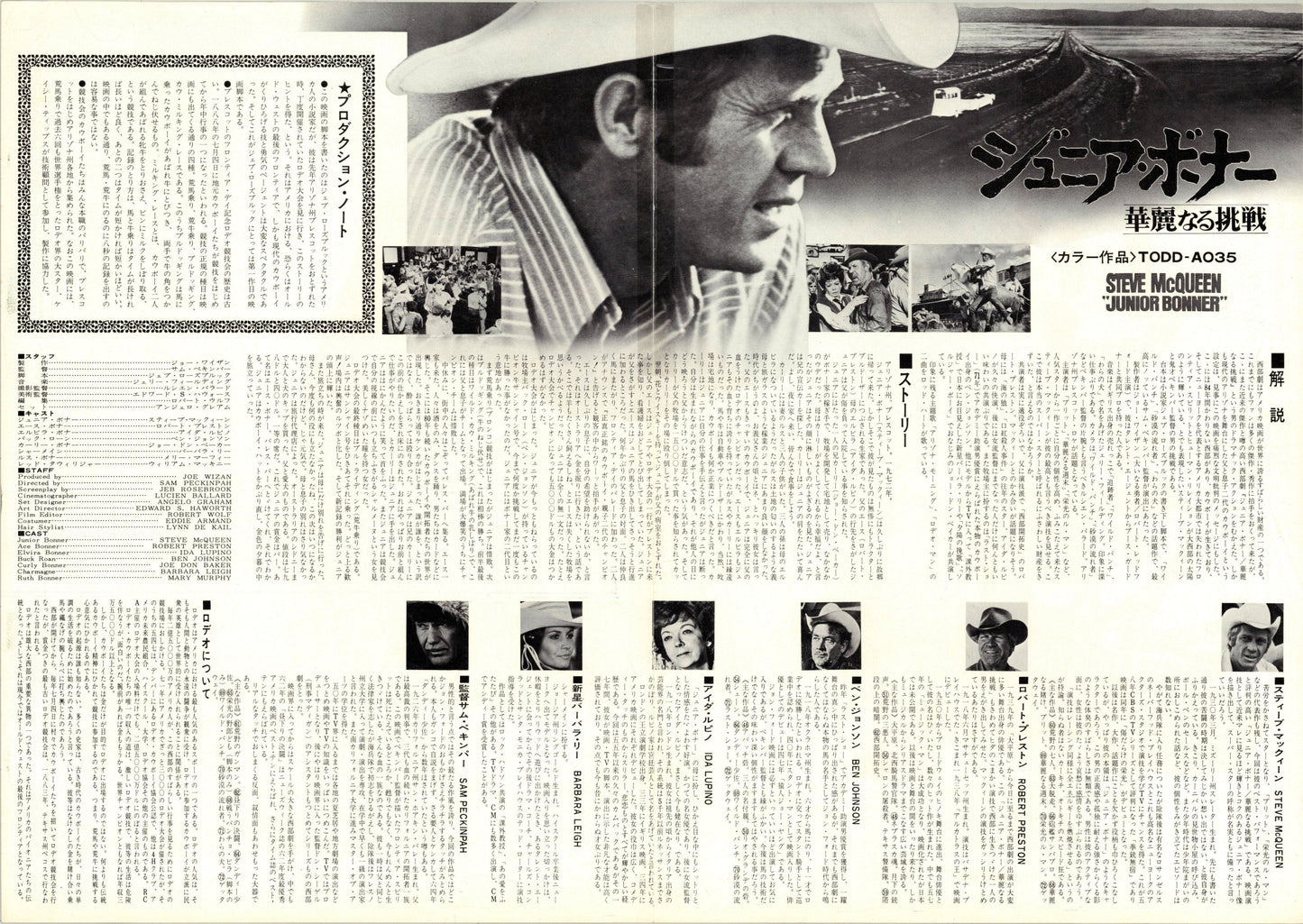 Junior Bonner (Original Japanese release 1973 B3 36x51cm) Vintage posters