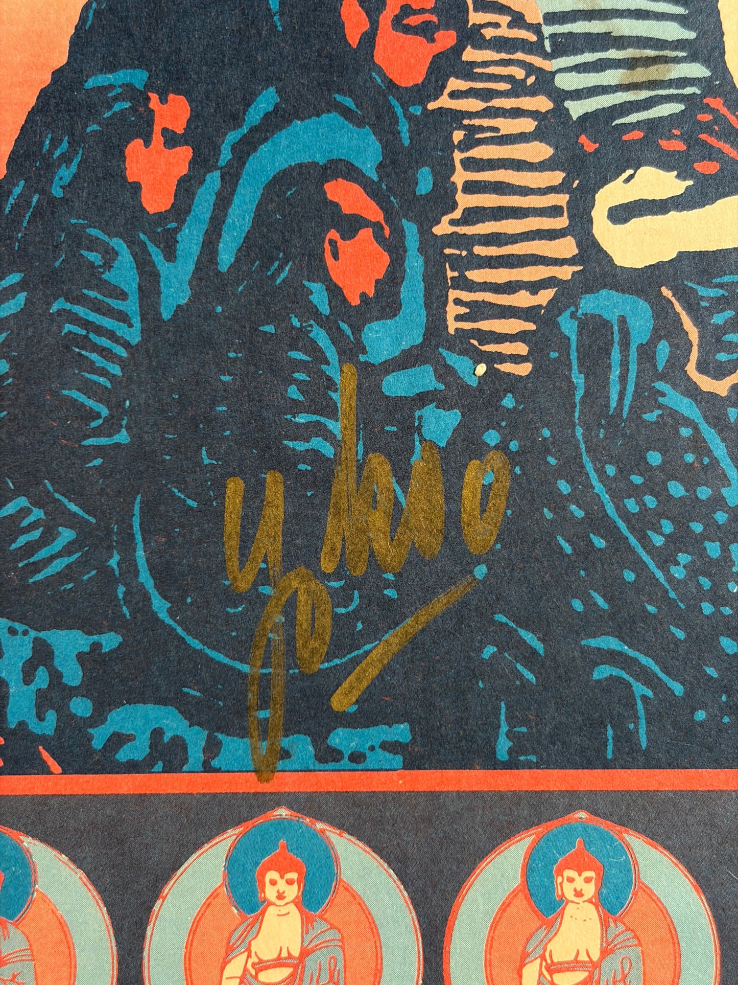 Milarepa (1976) Original Japanese B2 Poster - Tadanori Yokoo - Condition detail 3