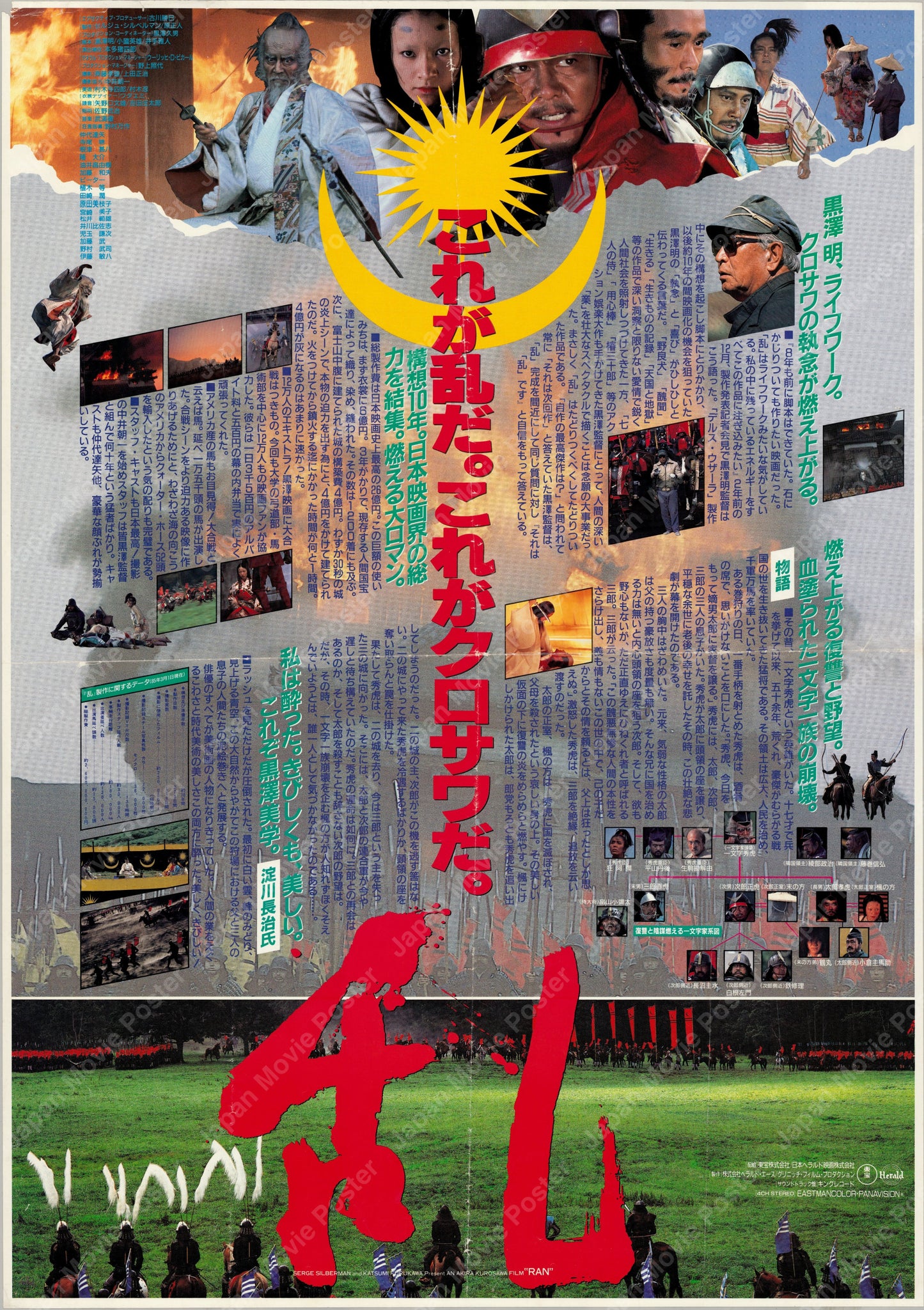 Ran (1985) Original Japanese B1 Poster - Front