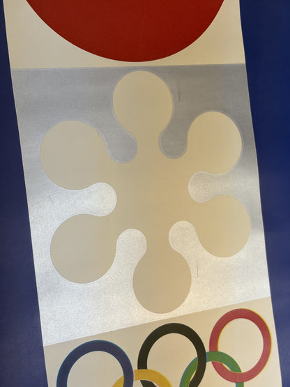 Sapporo 1972 Winter Olympics (1972) Original Japanese B1 Poster - Takashi Kono - Condition detail 9
