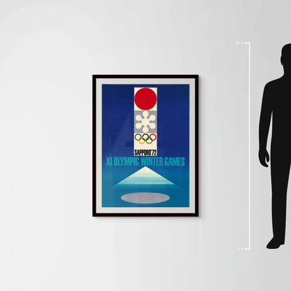 Sapporo 1972 Winter Olympics (1972) Original Japanese B1 Poster - Takashi Kono - Mockup