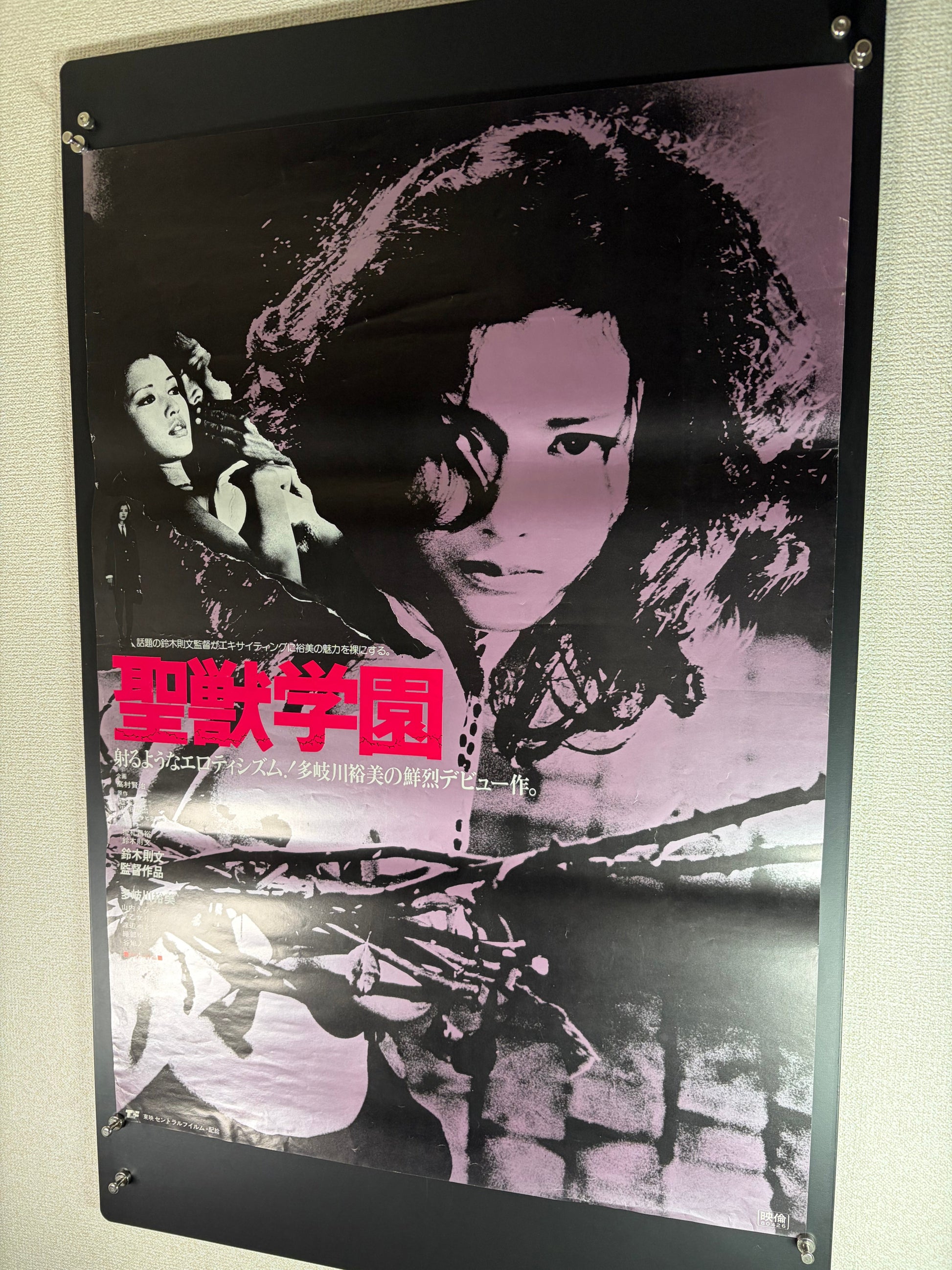 School of the Holy Beast (1974) Original Japanese B2 Poster - 1980 Re-release - Condition detail 7