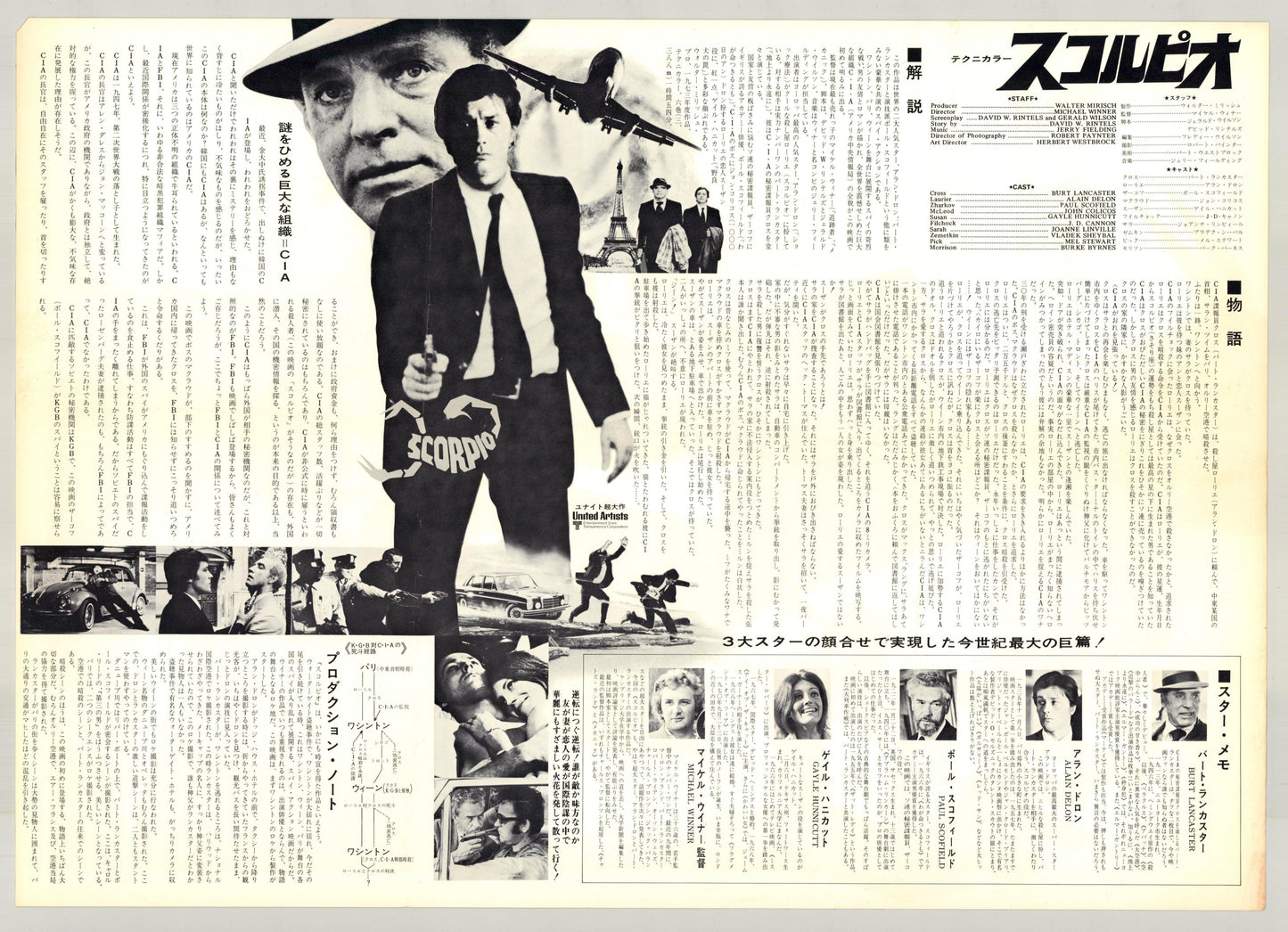 Scorpio (1973) Original Japanese Poster B3 Vintage posters