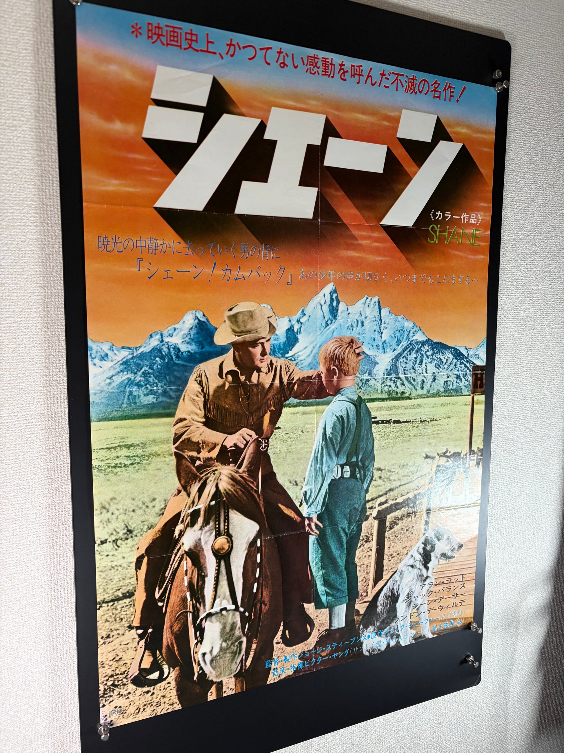 Shane (1953) Original Japanese B2 Poster - 1975 Re-release - Condition detail 2