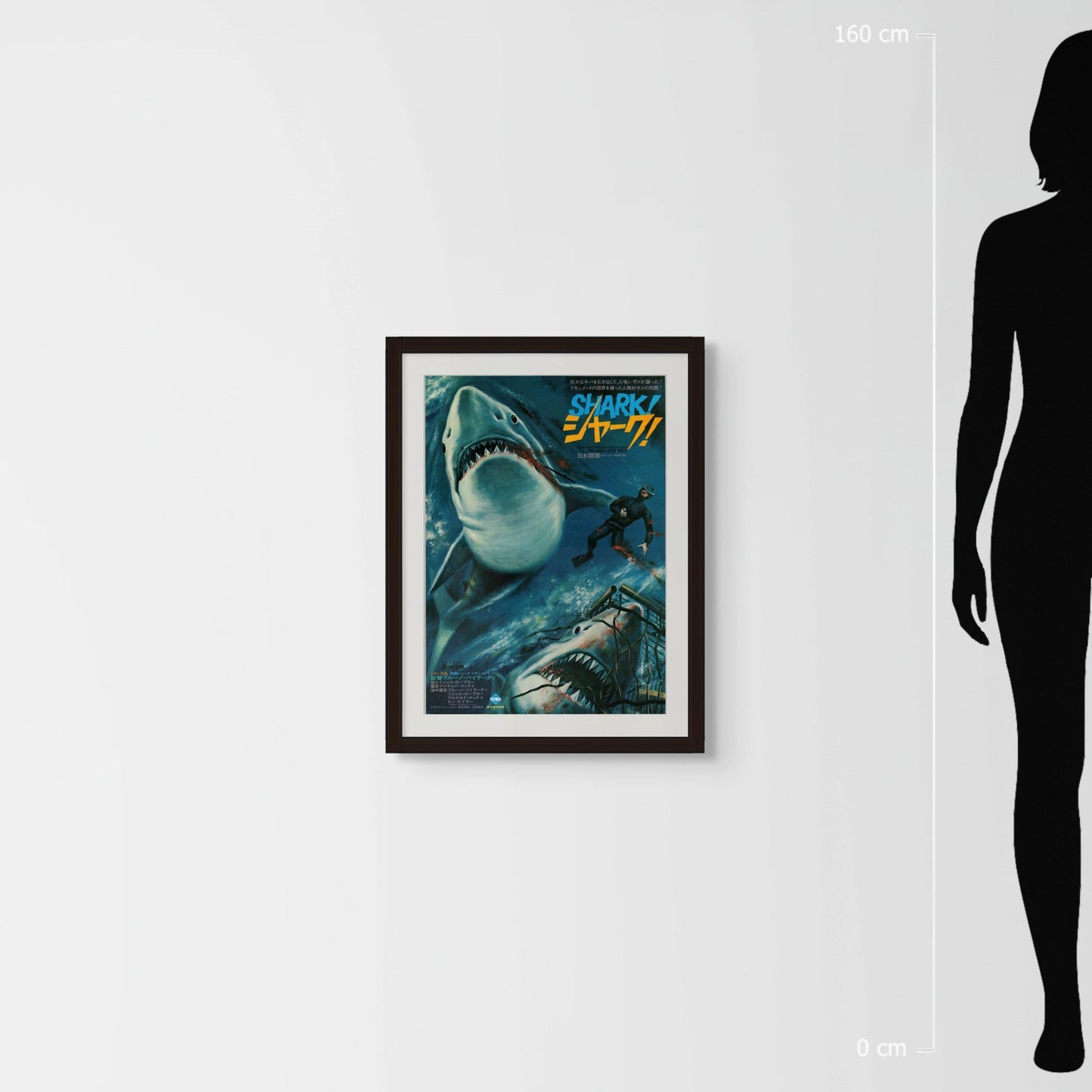Shark (1976) Original Japanese B3 Poster - Mockup