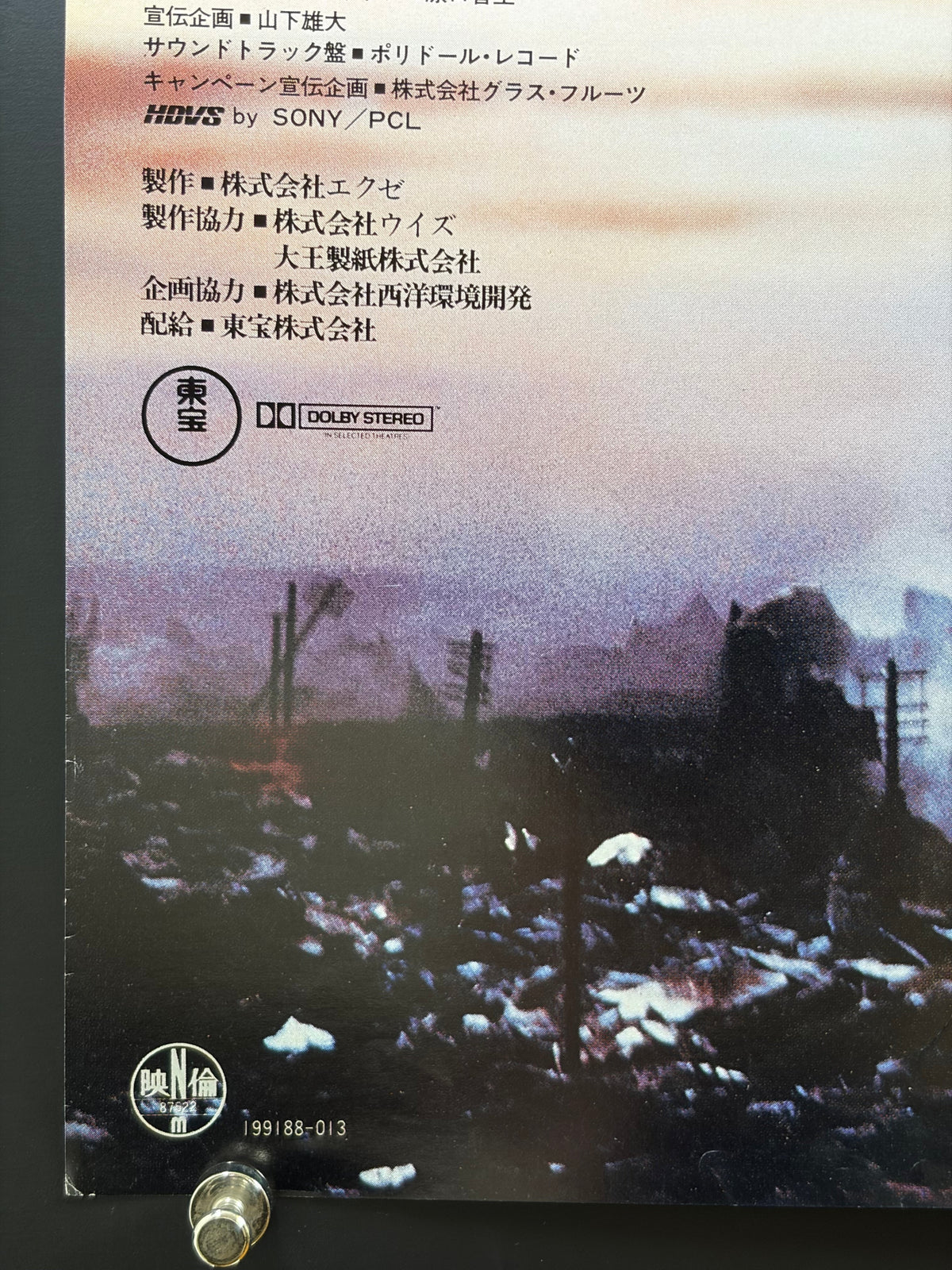 Tokyo: The Last Megalopolis (1988) Original Japanese B2 Poster - Condition detail 5