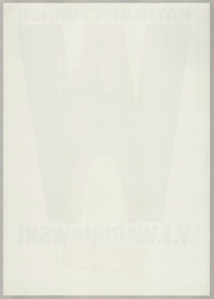 V.I. Warshawski (1991) Original Japanese B2 Poster - Back